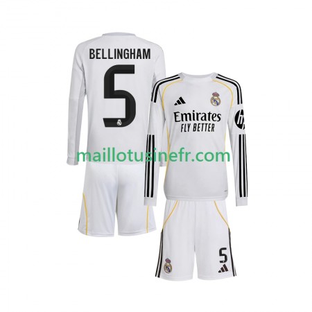 Maillot de Foot Real Madrid Jude Bellingham 5 Domicile 2025-26 Manches Longues - Enfant Maillot de Foot Real Madrid Jude Bellingham 5 Domicile 2025-26 Manches Longues - Enfant